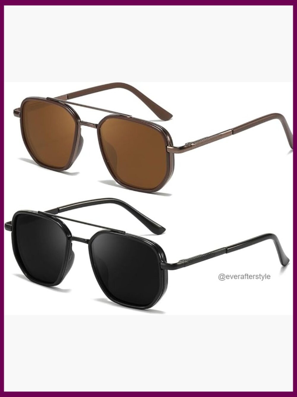 Tangle-Free Aviator Sunglasses with UV Protection, 2 Pack